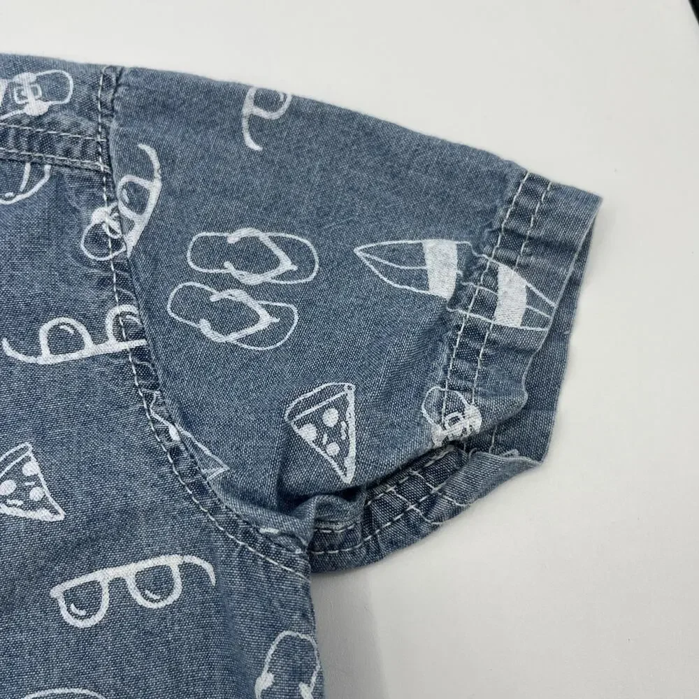 Carter's & Jumping Bean Boys 2-piece Button Front Top & Short Set, 24m, Pre-own